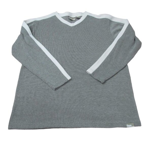 C-Two Sweater Mens Size Medium Beige Tan Cream Long Sleeve Pullover Shirt Top - Picture 1 of 3